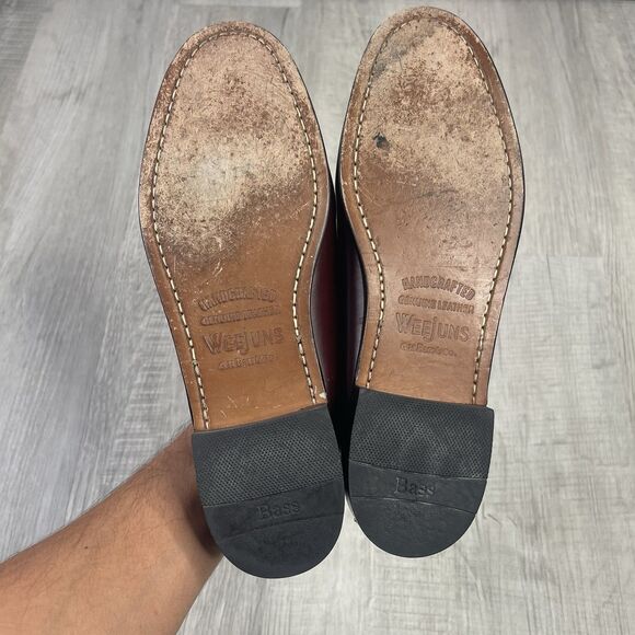 EUC G.H. Bass Weejuns Men’s 8.5 B Logan Loafers Burgundy Leather Casual Preppy G - Picture 12 of 12